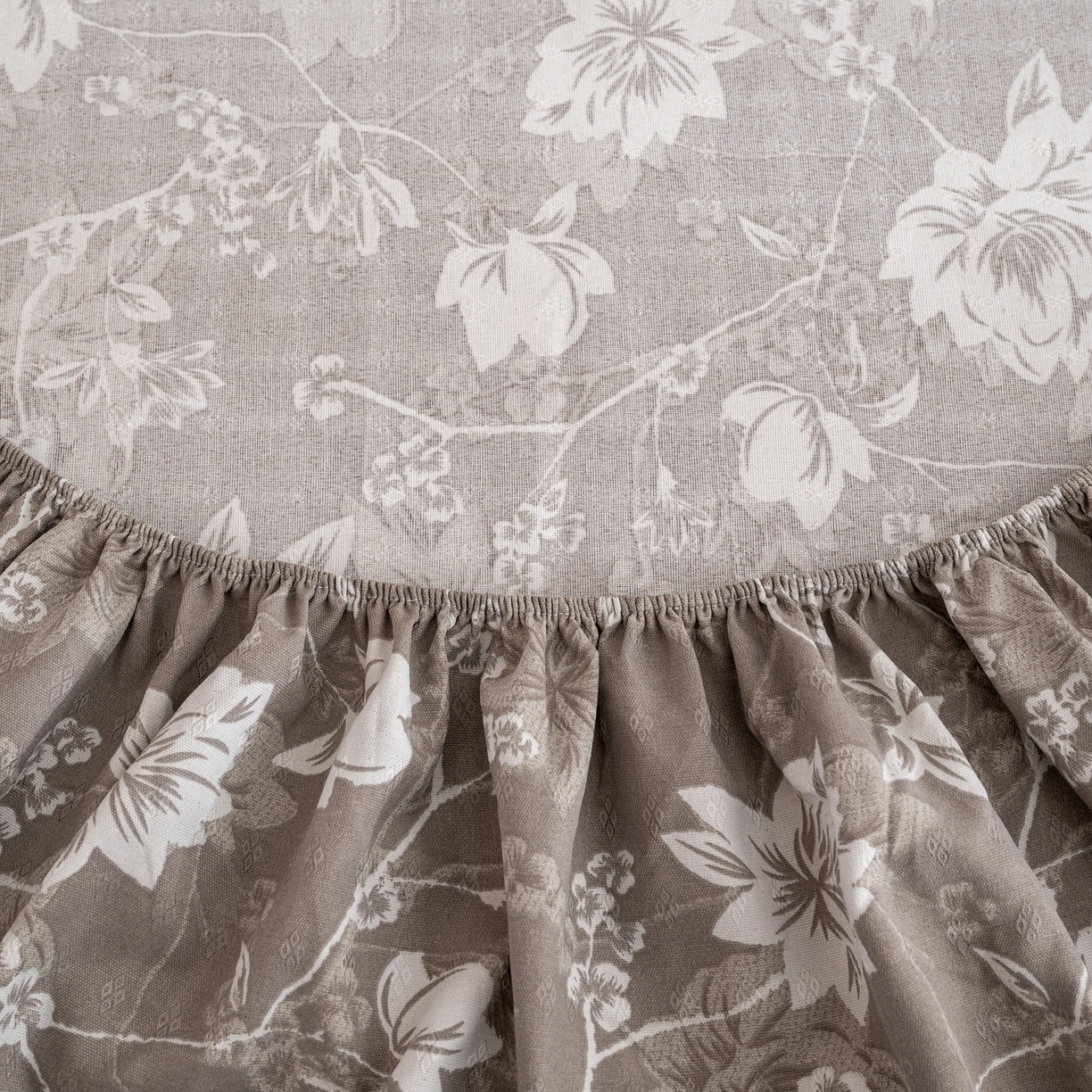 91家纺网 家纺一手货源 找家纺 首爱家纺 2026春夏新款亚麻老粗布床笠 床笠单件 墨棠