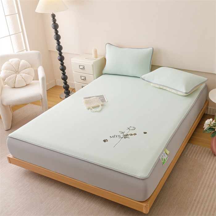 91家纺网 家纺一手货源 找家纺 （总）好儿喜家纺 2026新款凉席床笠冰丝席凉感豆豆席花边PE乙纶软凉席床笠凉席-玫瑰花