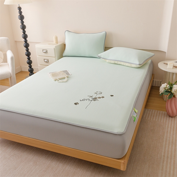 91家纺网 家纺一手货源 找家纺 （总）好儿喜家纺 2026新款凉席床笠冰丝席凉感豆豆席花边PE乙纶软凉席床笠凉席-玫瑰花