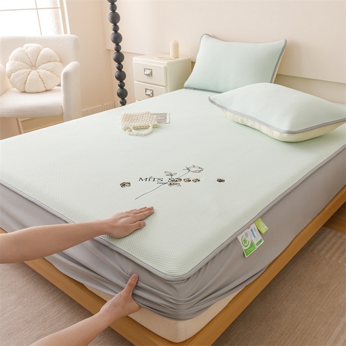 91家纺网 家纺一手货源 找家纺 （总）好儿喜家纺 2026新款凉席床笠冰丝席凉感豆豆席花边PE乙纶软凉席床笠凉席-玫瑰花