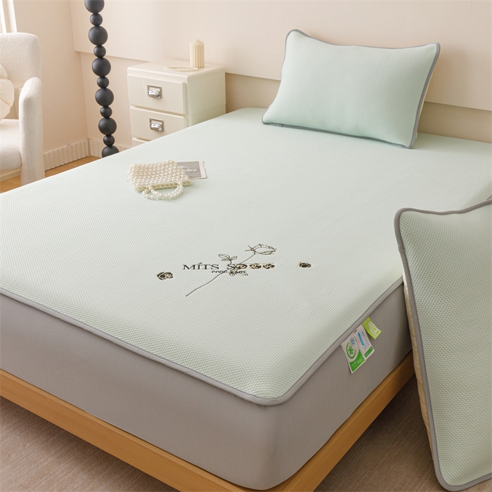 91家纺网 家纺一手货源 找家纺 （总）好儿喜家纺 2026新款凉席床笠冰丝席凉感豆豆席花边PE乙纶软凉席床笠凉席-玫瑰花