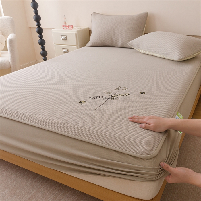 91家纺网 家纺一手货源 找家纺 （总）好儿喜家纺 2026新款凉席床笠冰丝席凉感豆豆席花边PE乙纶软凉席床笠凉席-玫瑰花