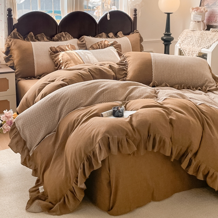 91家纺网 家纺一手货源 找家纺 （总）梵克保罗 2026新款棉麻法式花边四件套