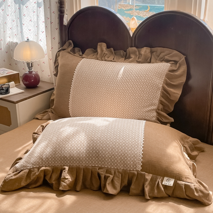 91家纺网 家纺一手货源 找家纺 （总）梵克保罗 2026新款棉麻法式花边四件套