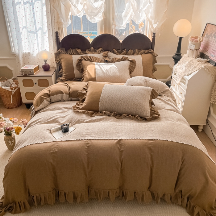 91家纺网 家纺一手货源 找家纺 （总）梵克保罗 2026新款棉麻法式花边四件套