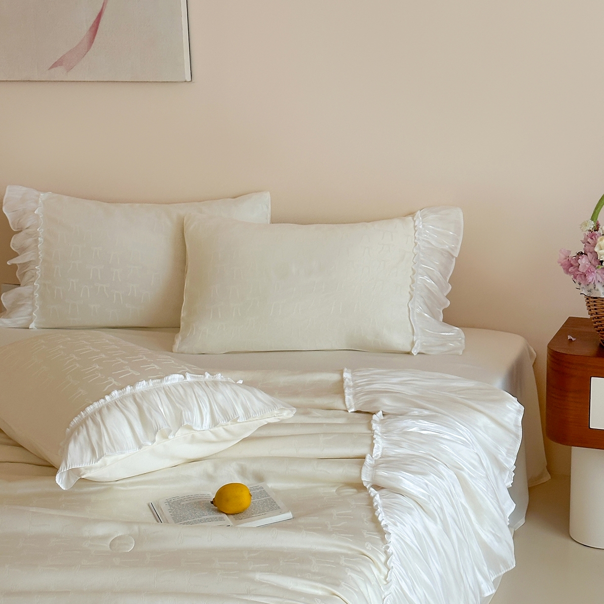 91家纺网 家纺一手货源 找家纺 山茶家居-原创设计（原山茶家纺） 2026新款水洗天丝提花夏被夏凉被空调被-月光纱 月光纱-白