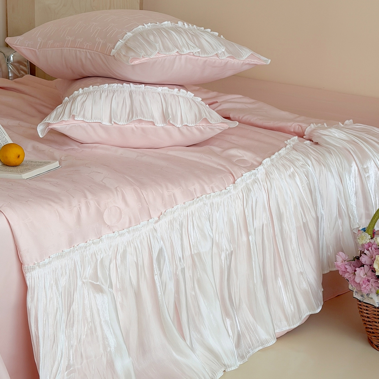 山茶家居-原创设计（原山茶家纺） 2026新款水洗天丝提花夏被夏凉被空调被-月光纱 月光纱-粉