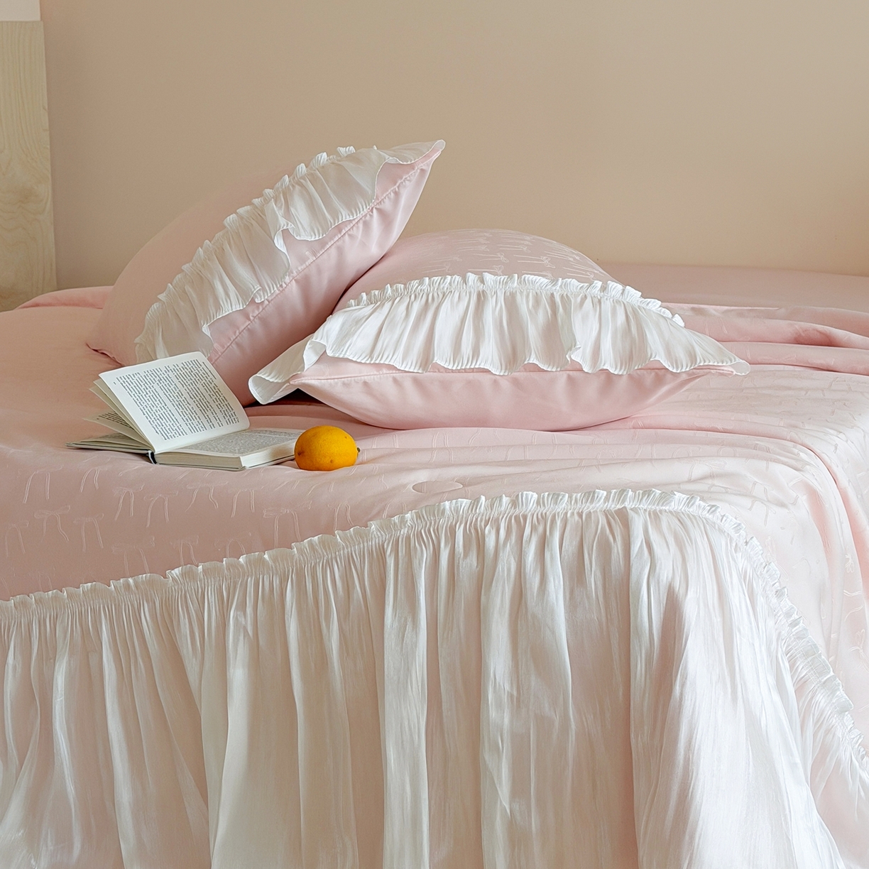 91家纺网 家纺一手货源 找家纺 山茶家居-原创设计（原山茶家纺） 2026新款水洗天丝提花夏被夏凉被空调被-月光纱 月光纱-粉