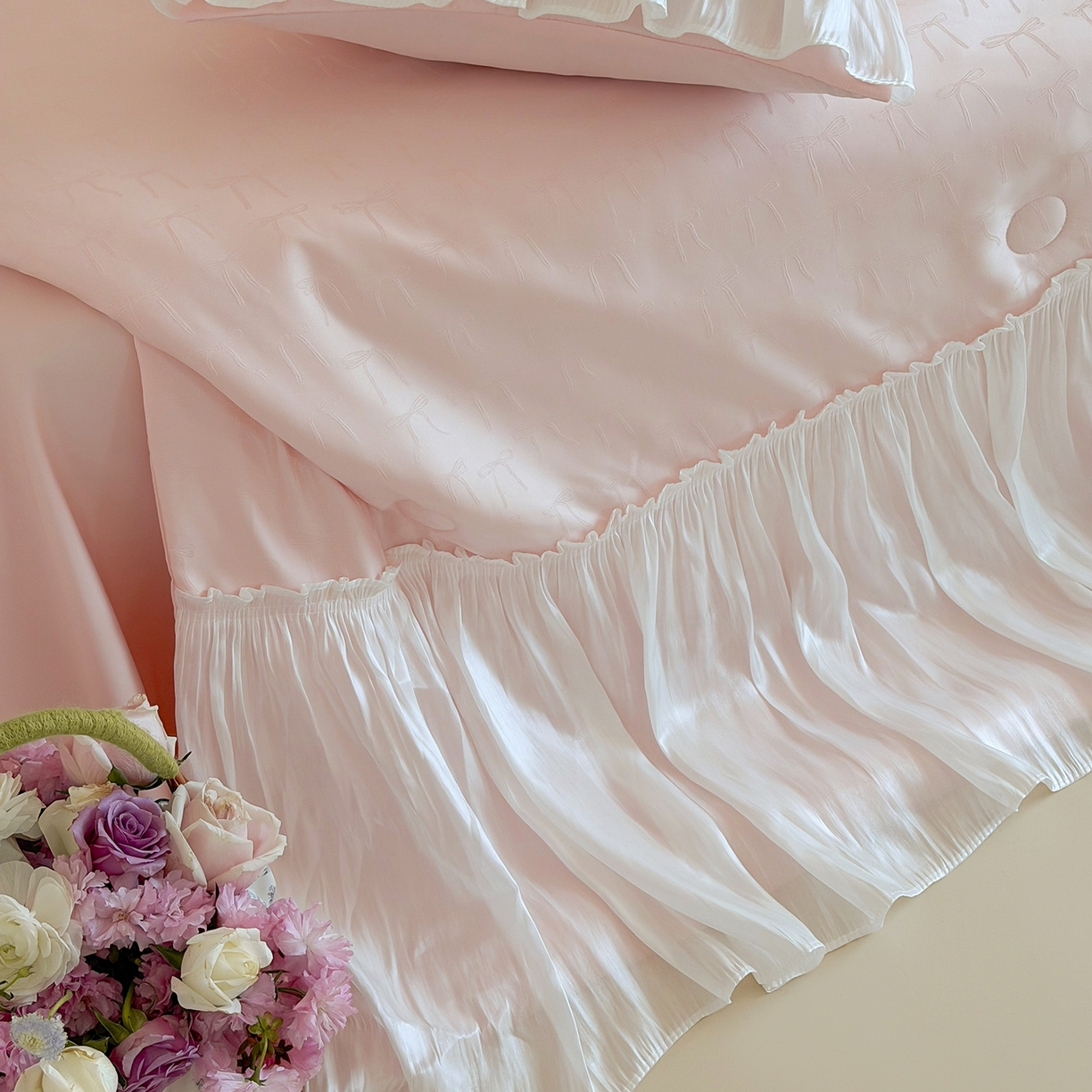 91家纺网 家纺一手货源 找家纺 山茶家居-原创设计（原山茶家纺） 2026新款水洗天丝提花夏被夏凉被空调被-月光纱 月光纱-粉