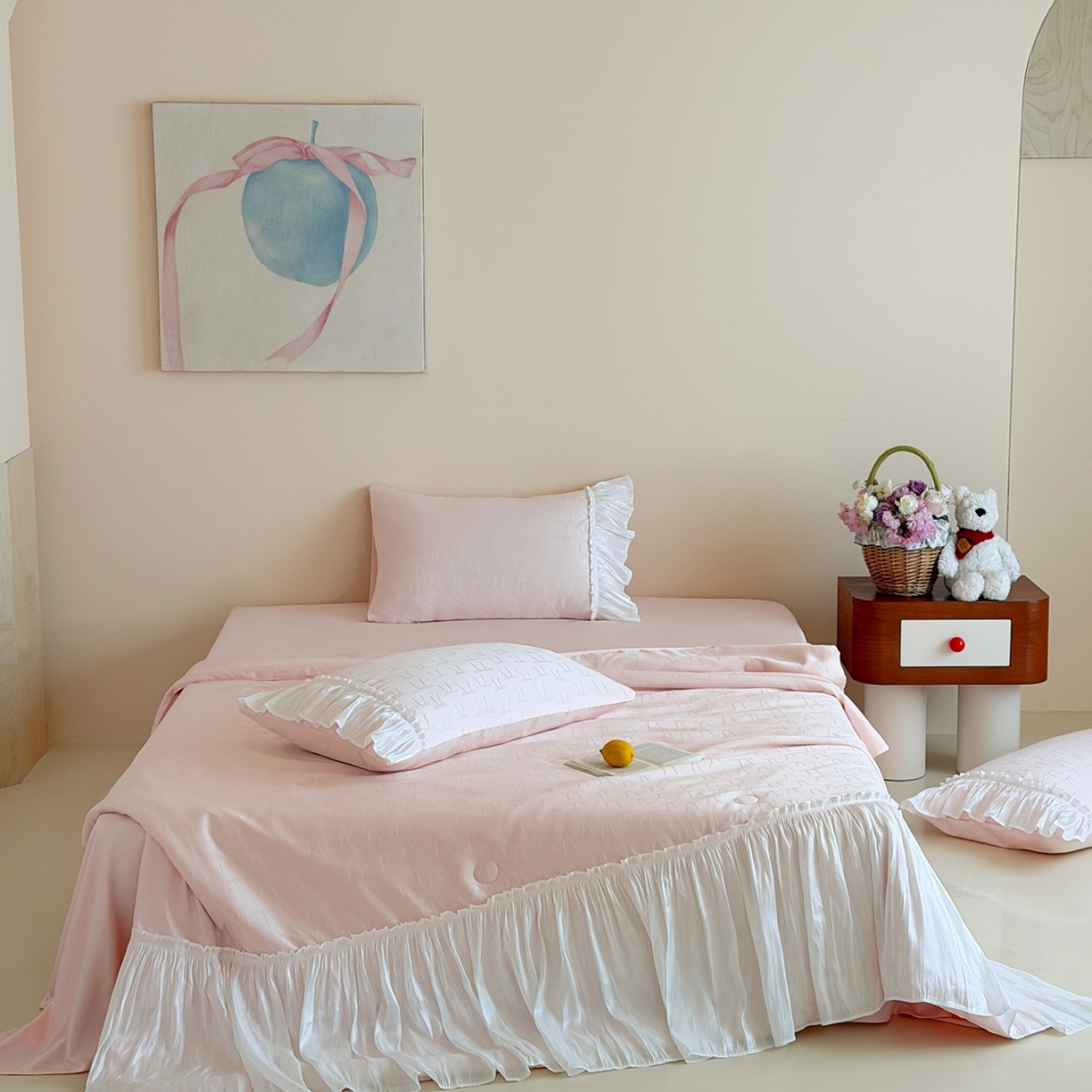 91家纺网 家纺一手货源 找家纺 山茶家居-原创设计（原山茶家纺） 2026新款水洗天丝提花夏被夏凉被空调被-月光纱 月光纱-粉