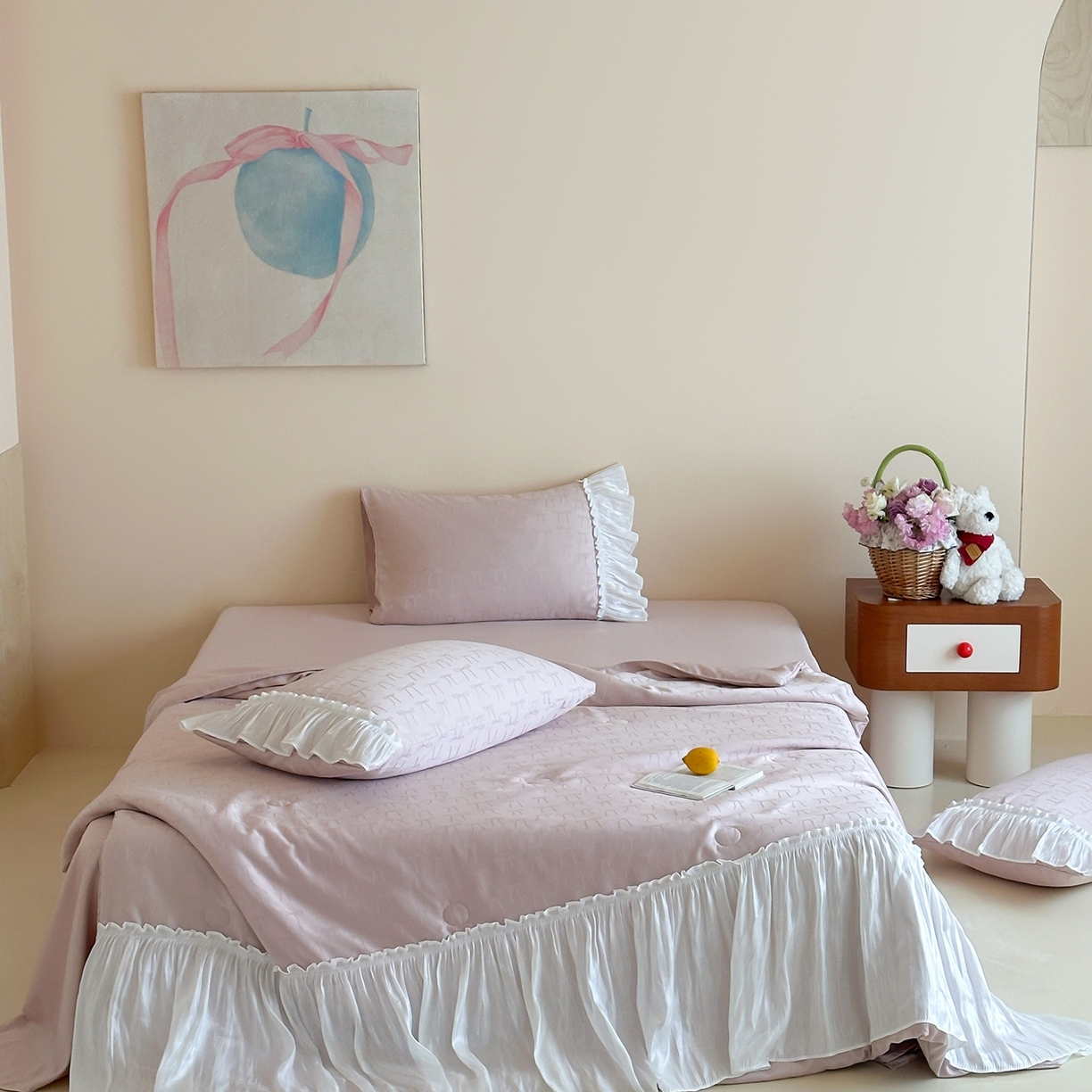 91家纺网 家纺一手货源 找家纺 山茶家居-原创设计（原山茶家纺） 2026新款水洗天丝提花夏被夏凉被空调被-月光纱 月光纱-豆紫