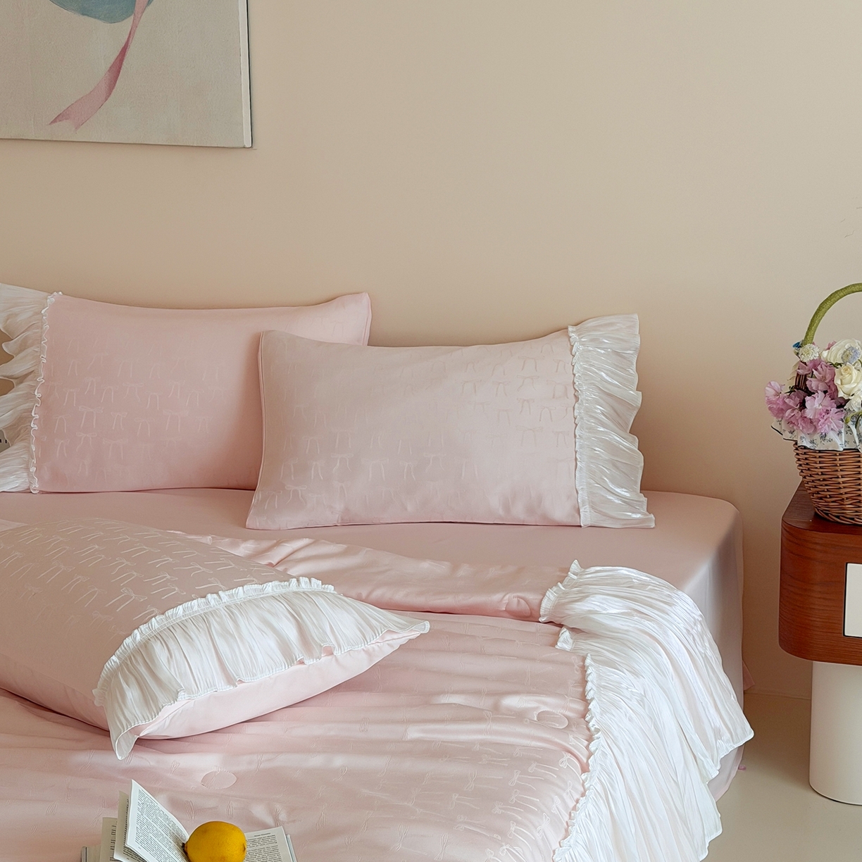 91家纺网 家纺一手货源 找家纺 山茶家居-原创设计（原山茶家纺） 2026新款水洗天丝提花夏被夏凉被空调被-月光纱 月光纱-粉