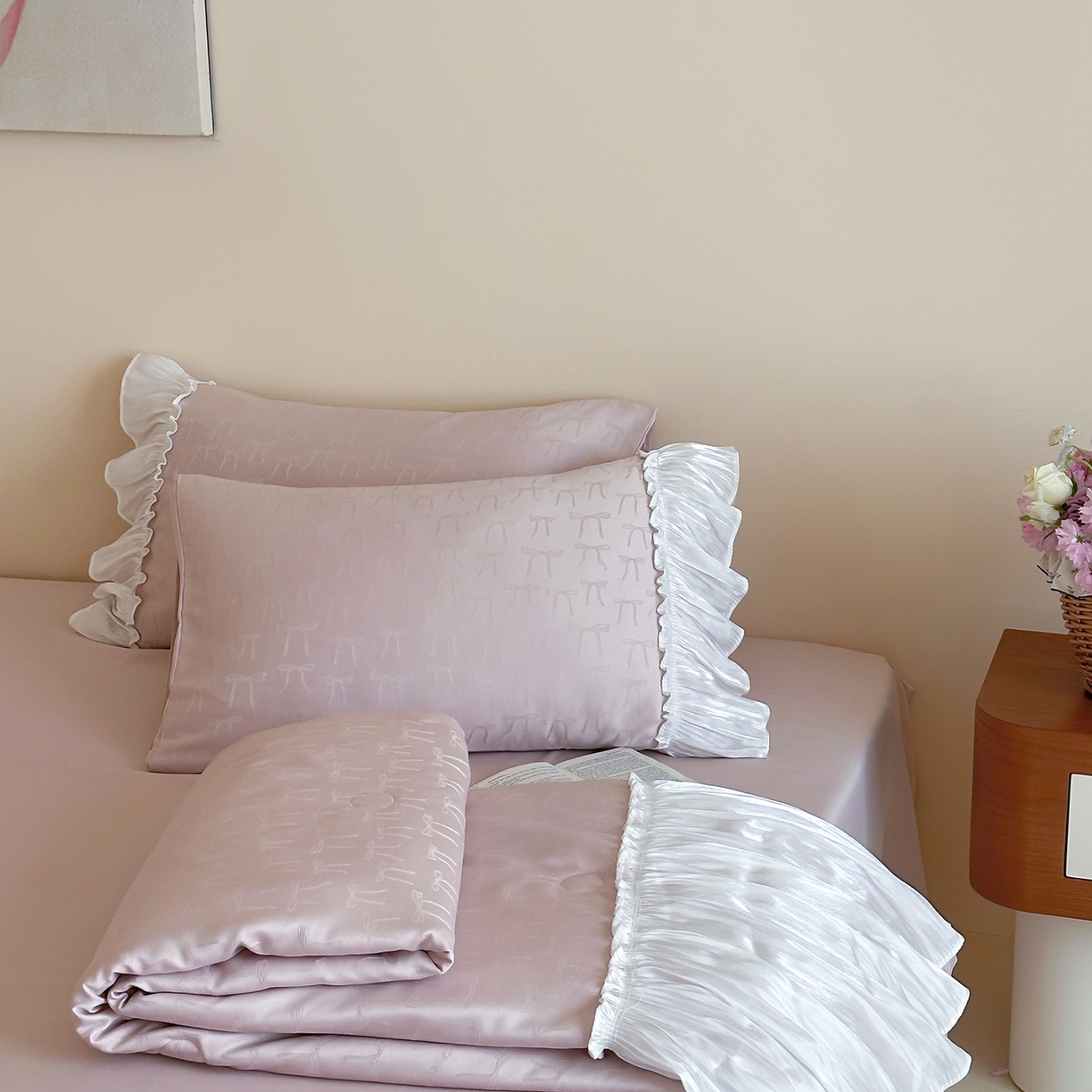 91家纺网 家纺一手货源 找家纺 山茶家居-原创设计（原山茶家纺） 2026新款水洗天丝提花夏被夏凉被空调被-月光纱 月光纱-豆紫