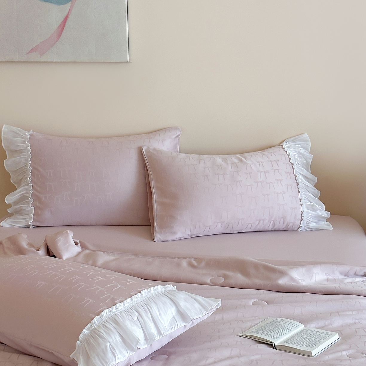 91家纺网 家纺一手货源 找家纺 山茶家居-原创设计（原山茶家纺） 2026新款水洗天丝提花夏被夏凉被空调被-月光纱 月光纱-豆紫