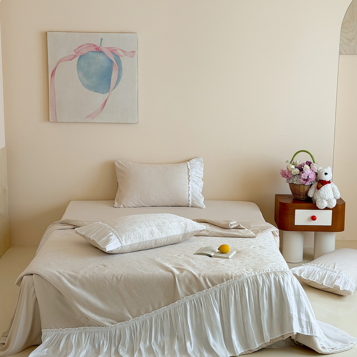 91家纺网 家纺一手货源 找家纺 山茶家居-原创设计（原山茶家纺） 2026新款水洗天丝提花夏被夏凉被空调被-月光纱 月光纱-咖