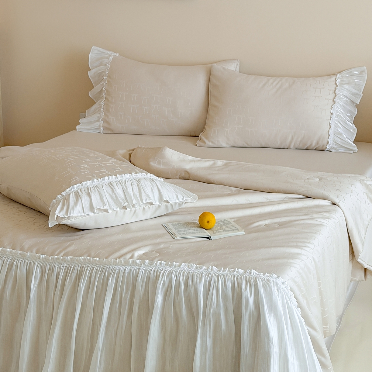 91家纺网 家纺一手货源 找家纺 山茶家居-原创设计（原山茶家纺） 2026新款水洗天丝提花夏被夏凉被空调被-月光纱 月光纱-咖