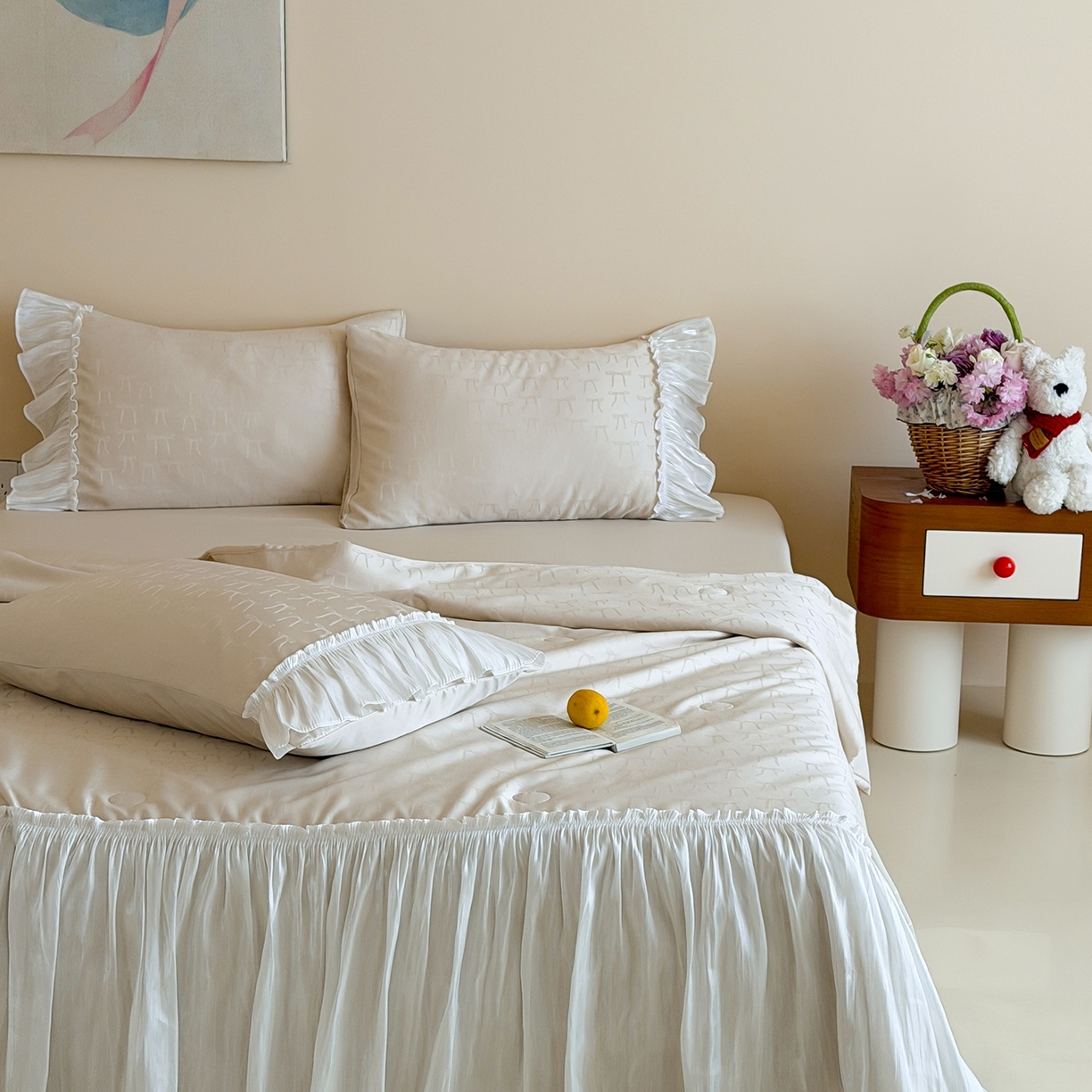 91家纺网 家纺一手货源 找家纺 山茶家居-原创设计（原山茶家纺） 2026新款水洗天丝提花夏被夏凉被空调被-月光纱 月光纱-咖