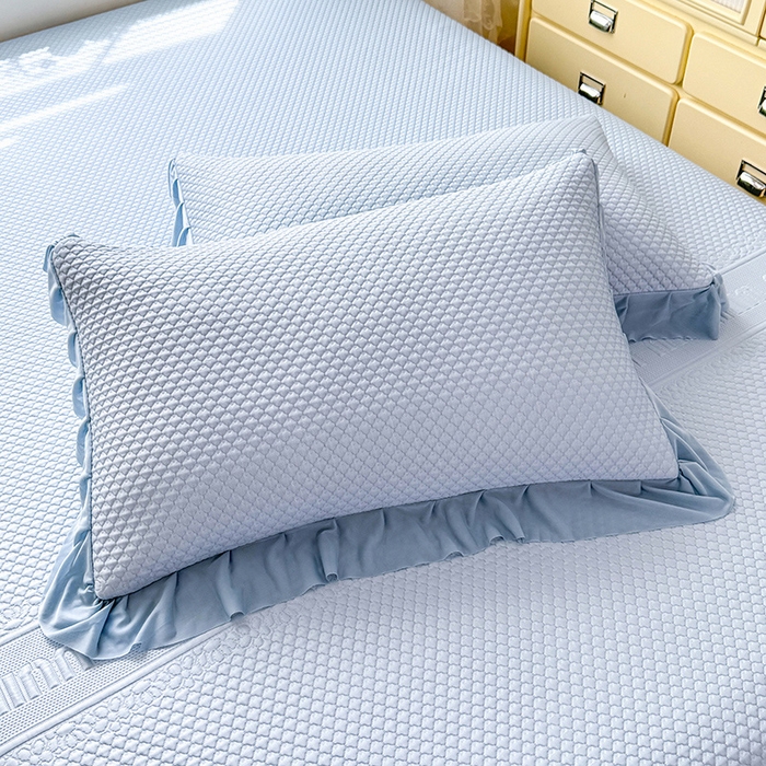 91家纺网 家纺一手货源 找家纺 苏米娜家纺SUMINA 2026新款高克重泡泡席乙纶中分子冰豆豆蕾丝床裙夏季冰丝软席四件套-minmin minmin-兰屿