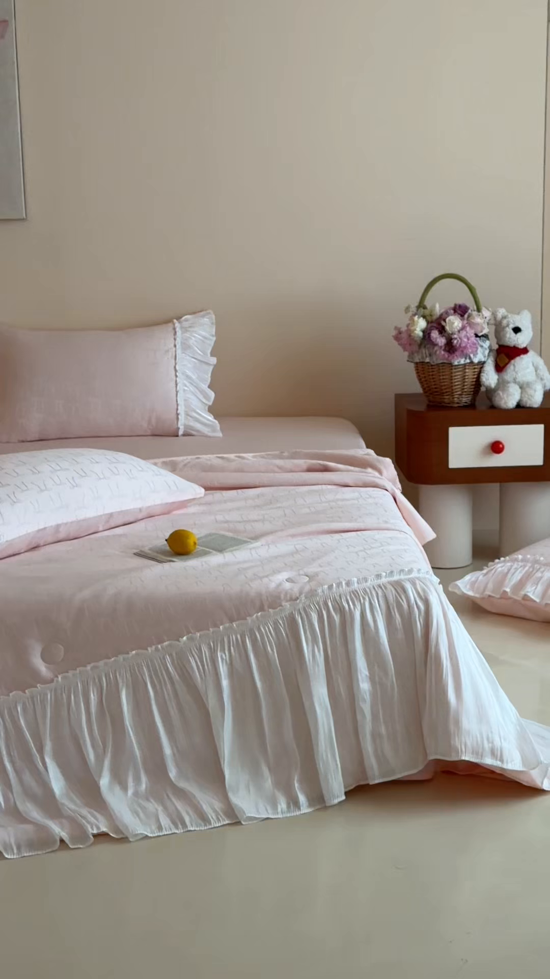 91家纺网 家纺一手货源 找家纺 山茶家居-原创设计（原山茶家纺） 2026新款水洗天丝提花夏被夏凉被空调被-月光纱 月光纱-粉