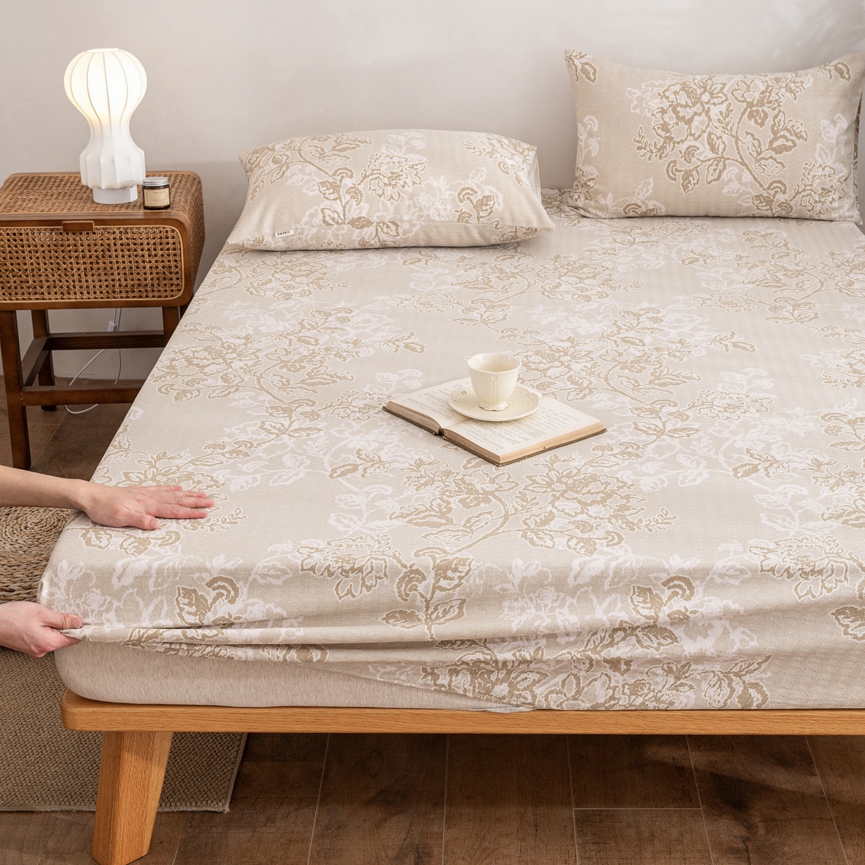 首爱家纺 2026春夏新款亚麻老粗布床笠 床笠单件 素然