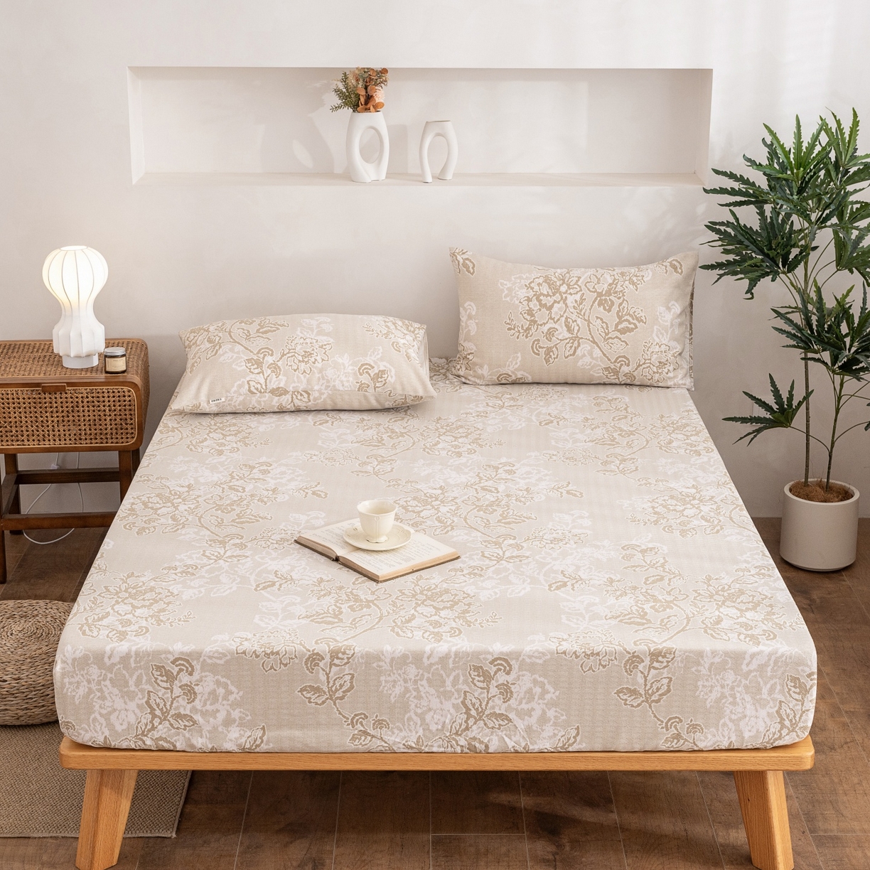 91家纺网 家纺一手货源 找家纺 首爱家纺 2026春夏新款亚麻老粗布床笠 床笠单件 素然