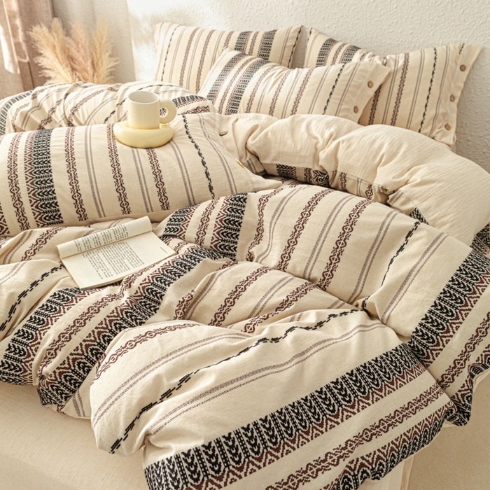 91家纺网 家纺一手货源 找家纺 （总）梵克保罗 2026新款A类亲肤棉麻提花四件套