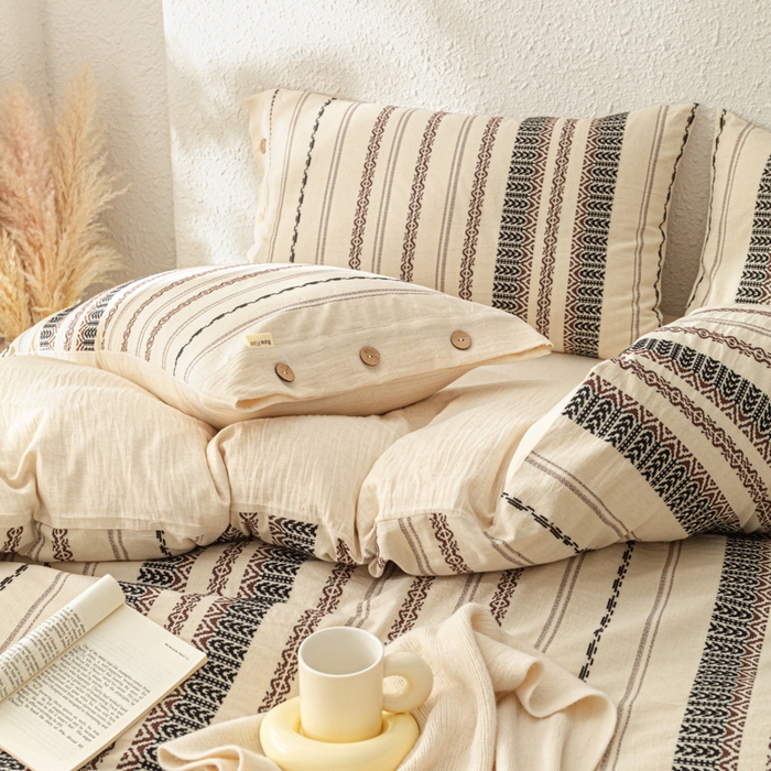 91家纺网 家纺一手货源 找家纺 （总）梵克保罗 2026新款A类亲肤棉麻提花四件套