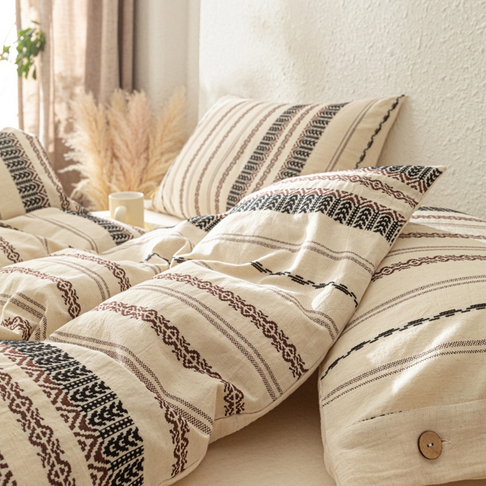 91家纺网 家纺一手货源 找家纺 （总）梵克保罗 2026新款A类亲肤棉麻提花四件套