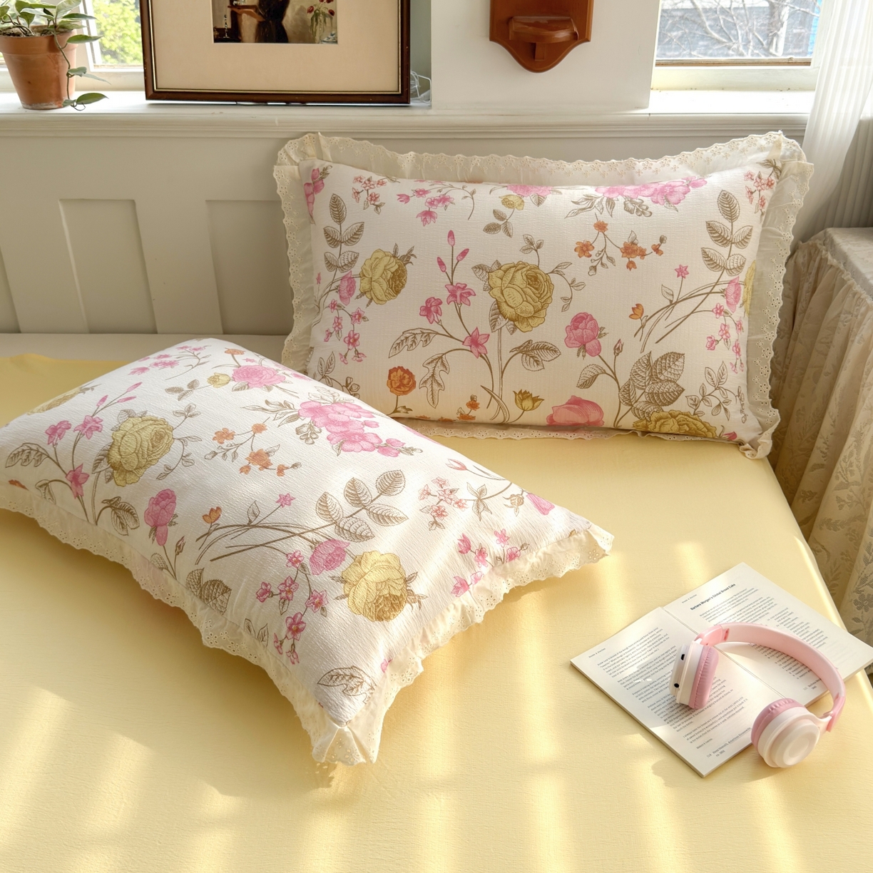 91家纺网 家纺一手货源 找家纺 花伞家居 2026新款全棉花边皱皱双层纱夏被夏凉被空调被四件套 夏被-繁花