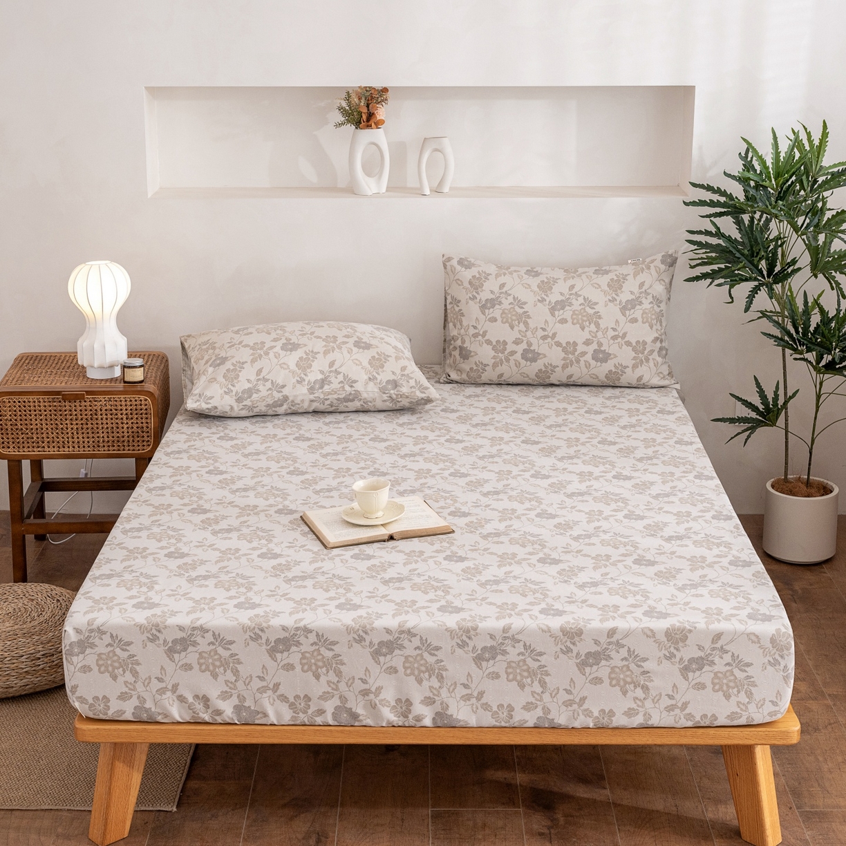 91家纺网 家纺一手货源 找家纺 首爱家纺 2026春夏新款亚麻老粗布床笠 床笠单件 杏薇