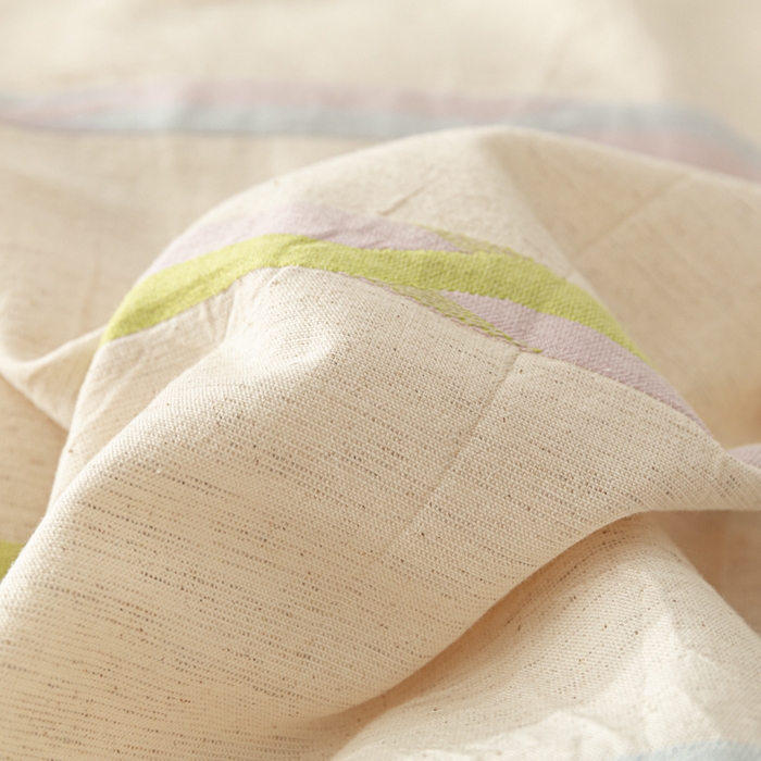 91家纺网 家纺一手货源 找家纺 梵克保罗 2026新款A类亲肤棉麻提花四件套 晴日彩絮