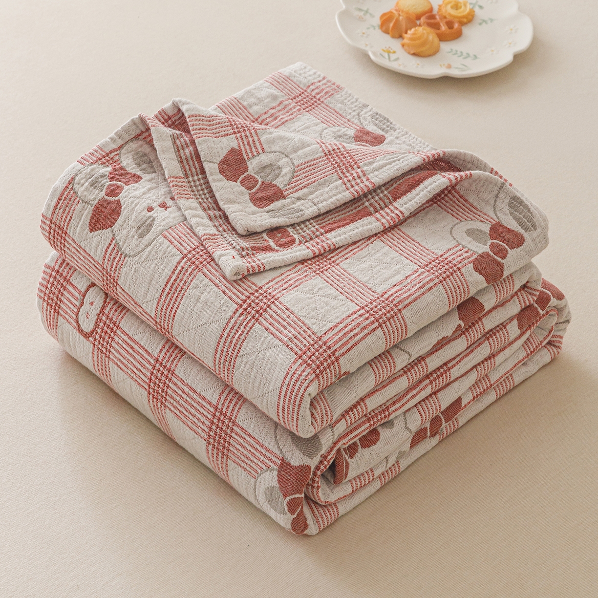 91家纺网 家纺一手货源 找家纺 （总）悦然毛巾被 2026新款全棉纯棉三层纱布夏被毛巾被盖毯休闲色织提花卡通