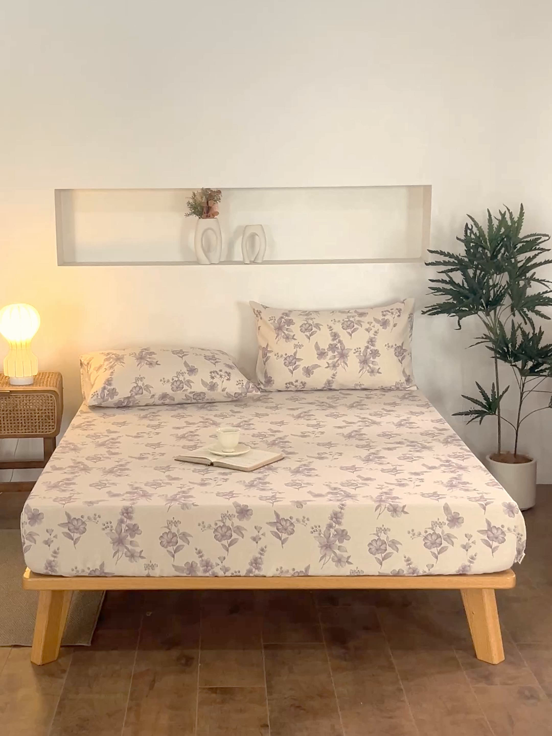 91家纺网 家纺一手货源 找家纺 首爱家纺 2026春夏新款亚麻老粗布床笠 床笠单件 紫鸢