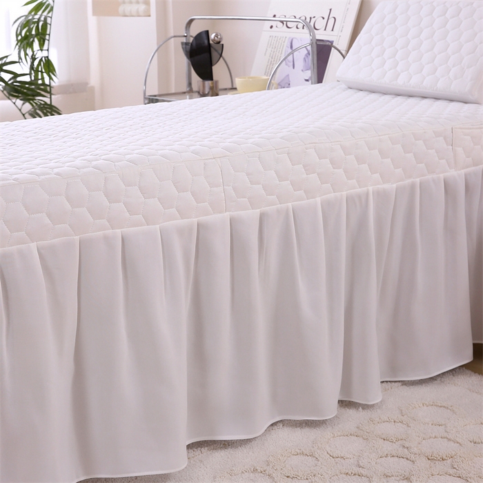 91家纺网 家纺一手货源 找家纺 乐逸家纺 2026新款四季亲肤夹棉绗缝款床罩 源头工厂床罩专供 专用床罩可定制 亲肤夹棉床罩白色