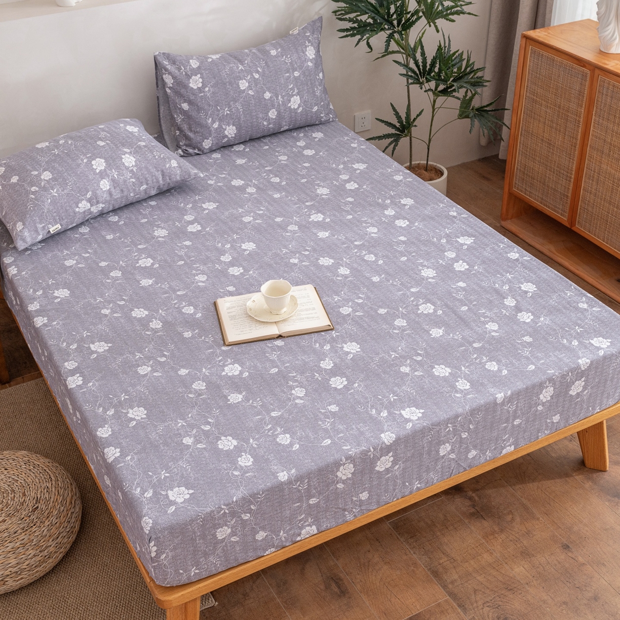 91家纺网 家纺一手货源 找家纺 棉乐町家居 2026春夏新款亚麻老粗布床笠 床笠单件 沐瑶