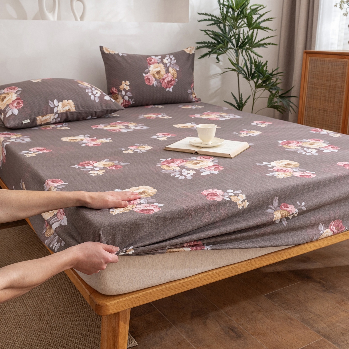 91家纺网 家纺一手货源 找家纺 棉乐町家居 2026春夏新款亚麻老粗布床笠 床笠单件 丁兰