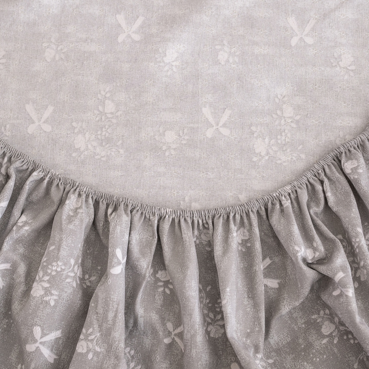 91家纺网 家纺一手货源 找家纺 棉乐町家居 2026春夏新款亚麻老粗布床笠 床笠单件 星蝶