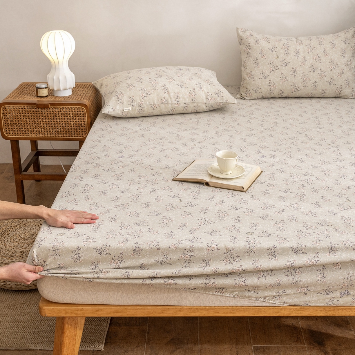 91家纺网 家纺一手货源 找家纺 （总）棉乐町家居 2026春夏新款亚麻老粗布床笠 床笠单件