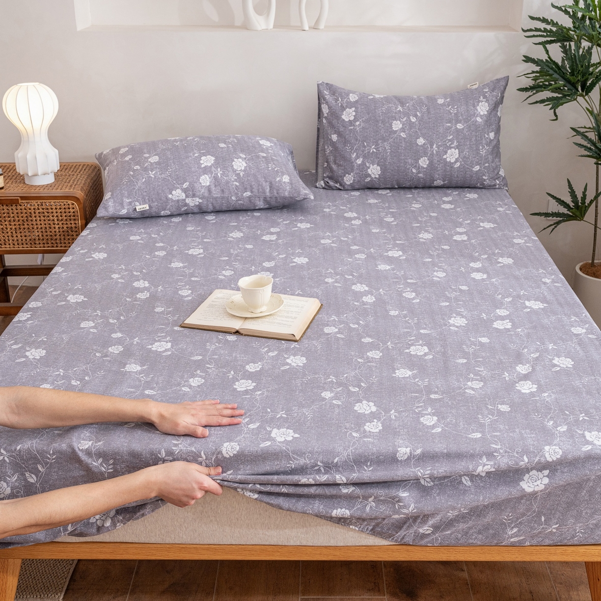 91家纺网 家纺一手货源 找家纺 棉乐町家居 2026春夏新款亚麻老粗布床笠 床笠单件 沐瑶