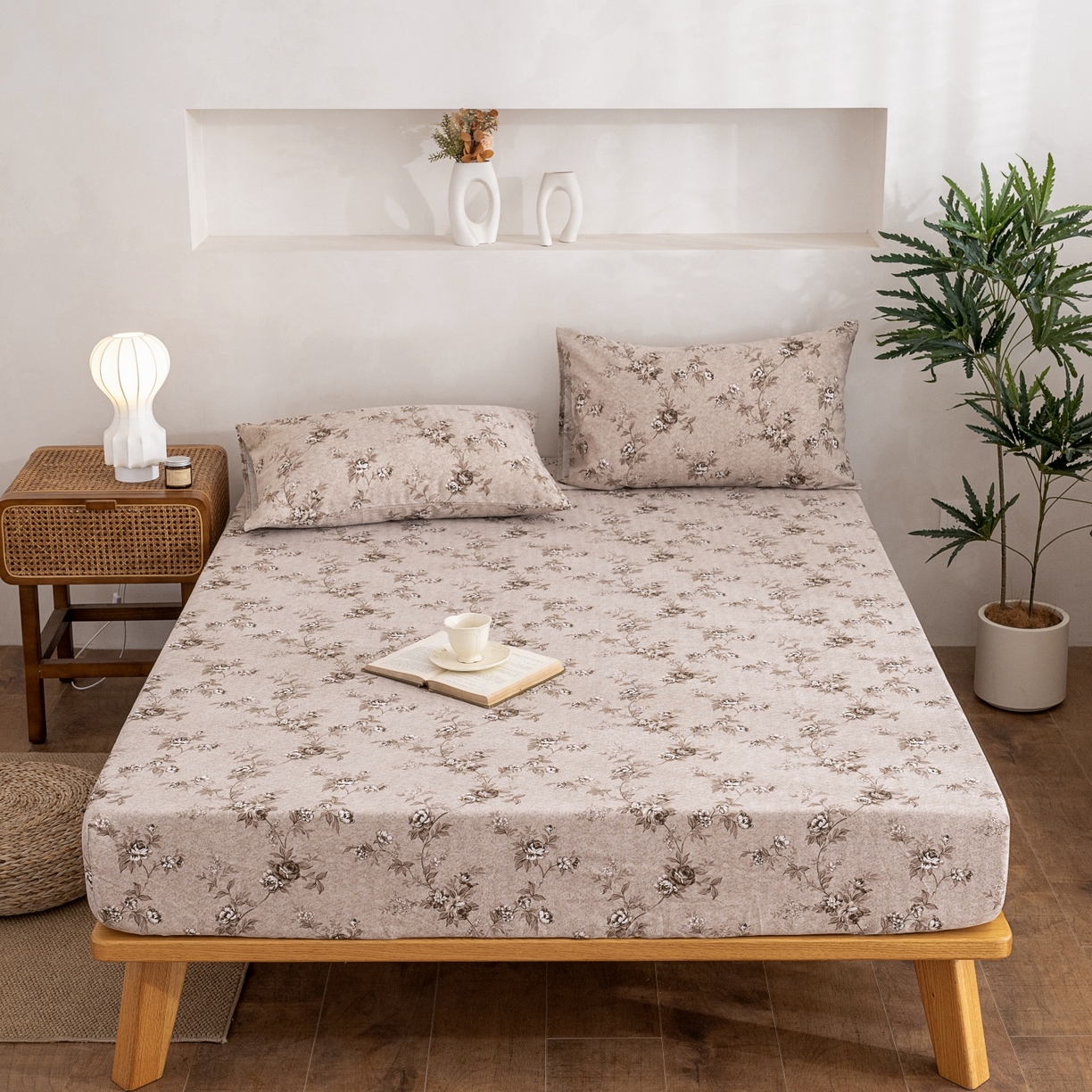 91家纺网 家纺一手货源 找家纺 棉乐町家居 2026春夏新款亚麻老粗布床笠 床笠单件 岚溪