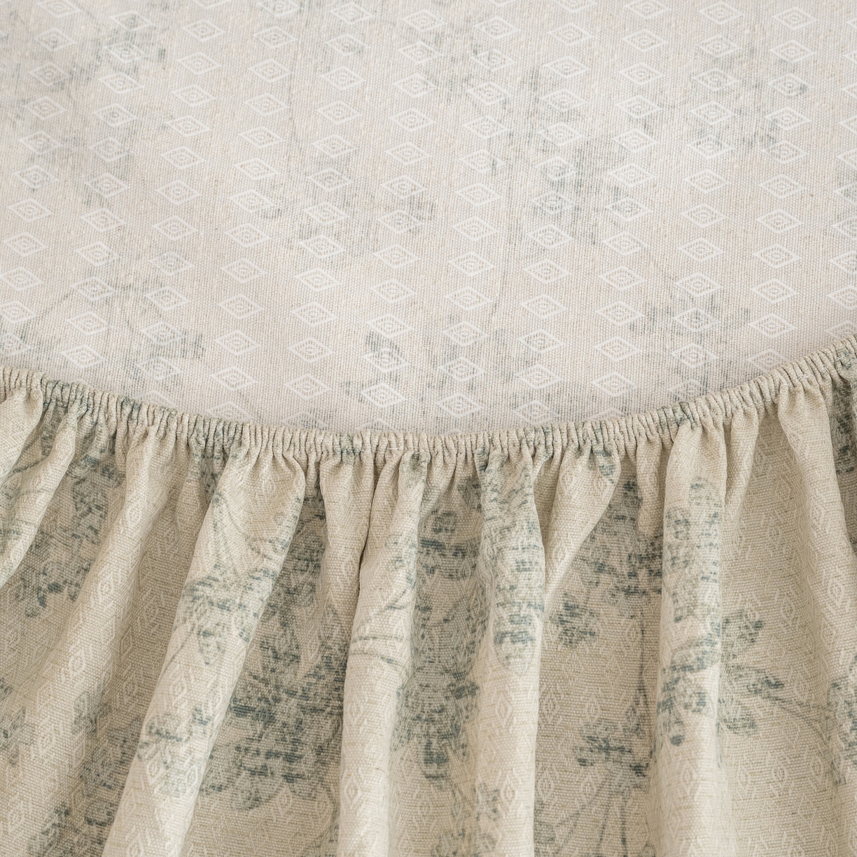 91家纺网 家纺一手货源 找家纺 棉乐町家居 2026春夏新款亚麻老粗布床笠 床笠单件 青岚