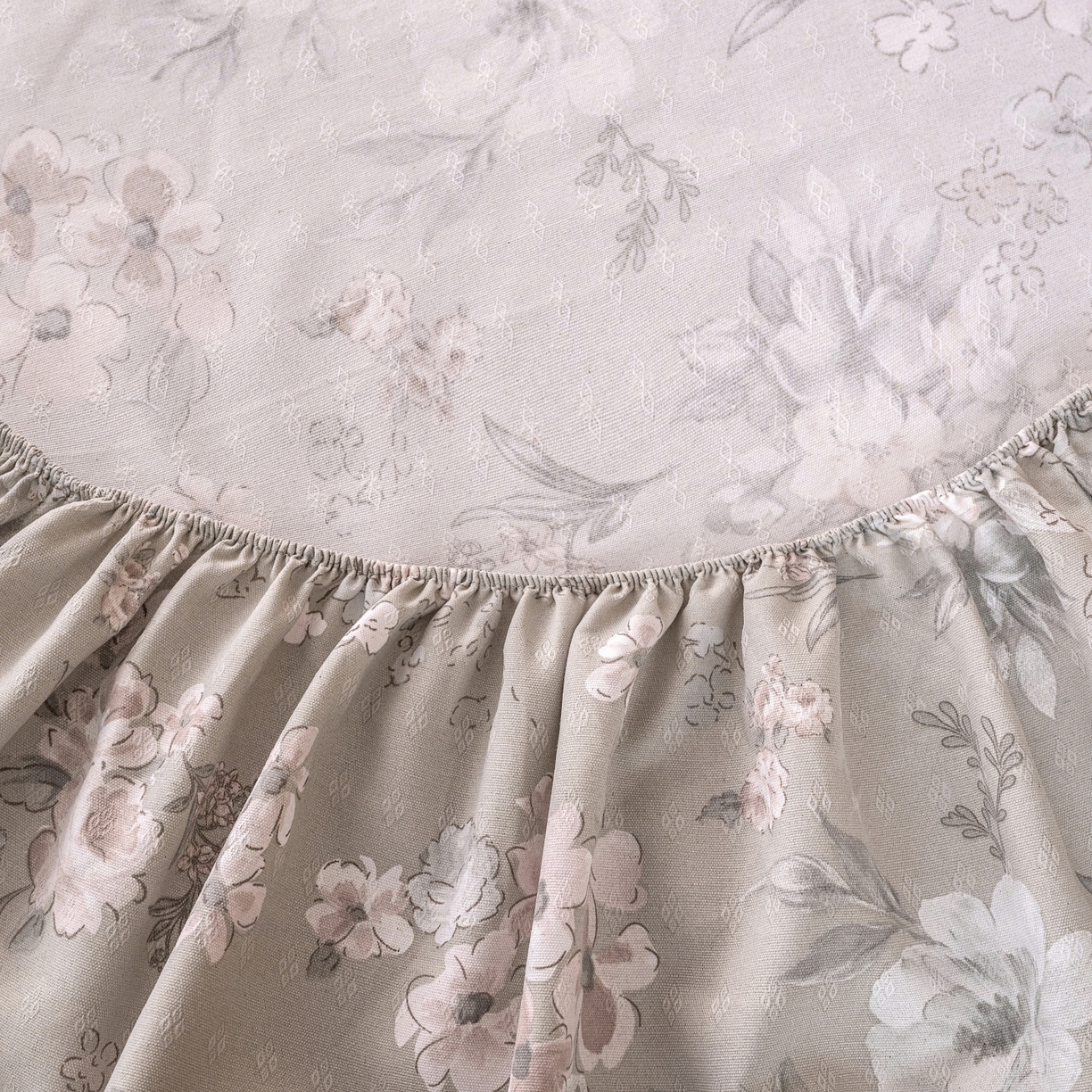 91家纺网 家纺一手货源 找家纺 棉乐町家居 2026春夏新款亚麻老粗布床笠 床笠单件 烟茵