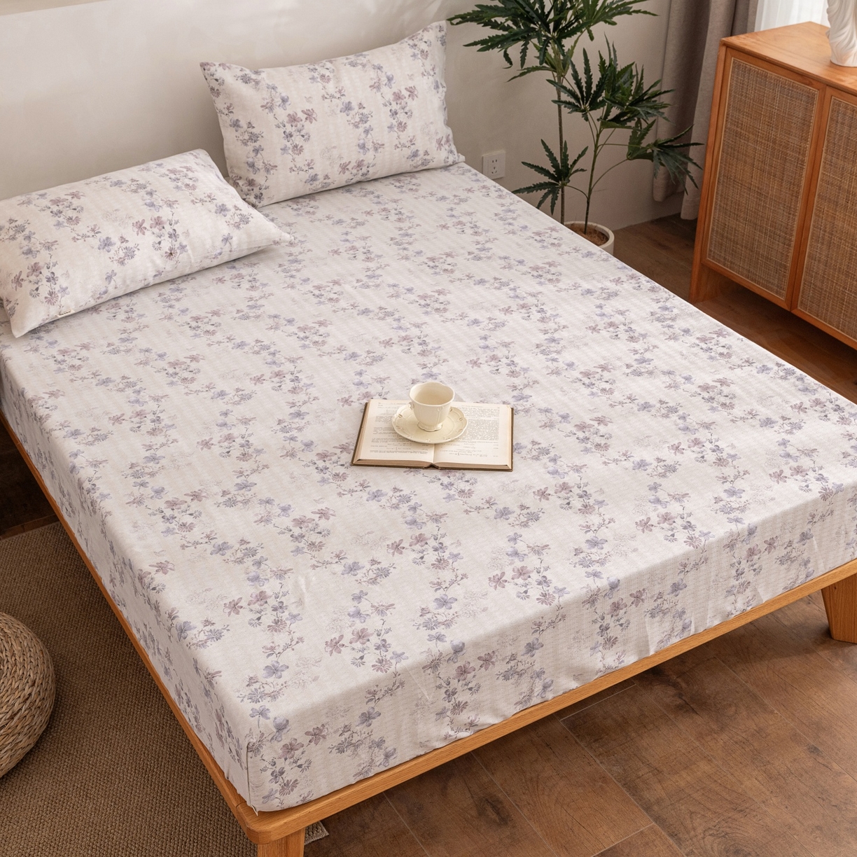 91家纺网 家纺一手货源 找家纺 棉乐町家居 2026春夏新款亚麻老粗布床笠 床笠单件 云舒