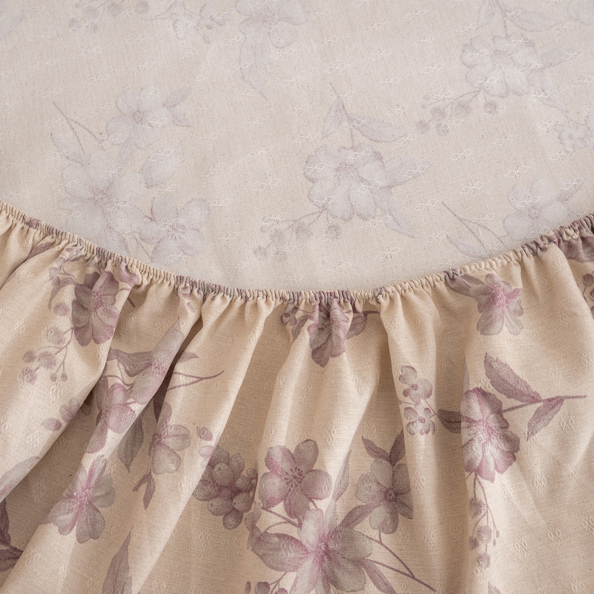 91家纺网 家纺一手货源 找家纺 棉乐町家居 2026春夏新款亚麻老粗布床笠 床笠单件 紫鸢