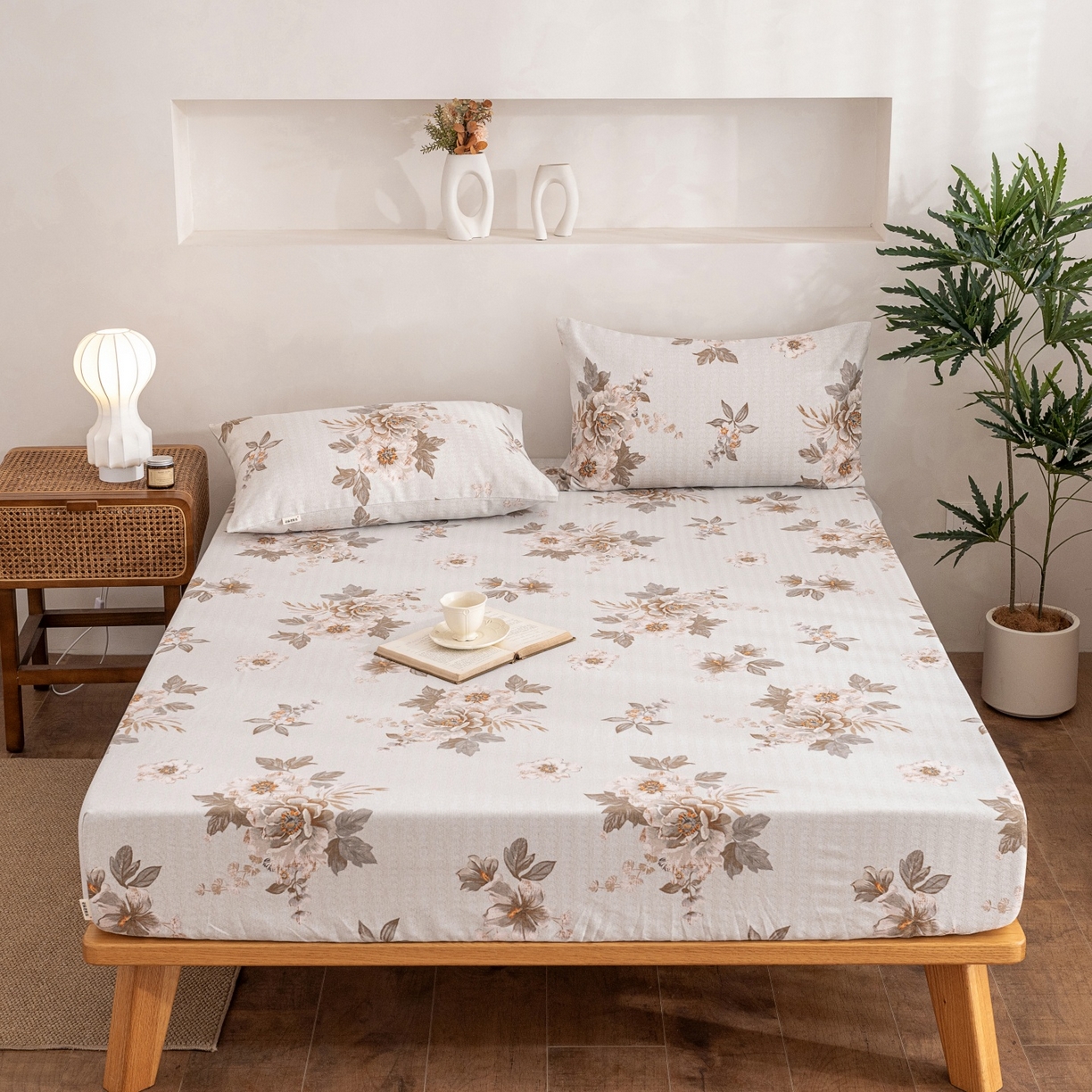 91家纺网 家纺一手货源 找家纺 棉乐町家居 2026春夏新款亚麻老粗布床笠 床笠单件 晚棠