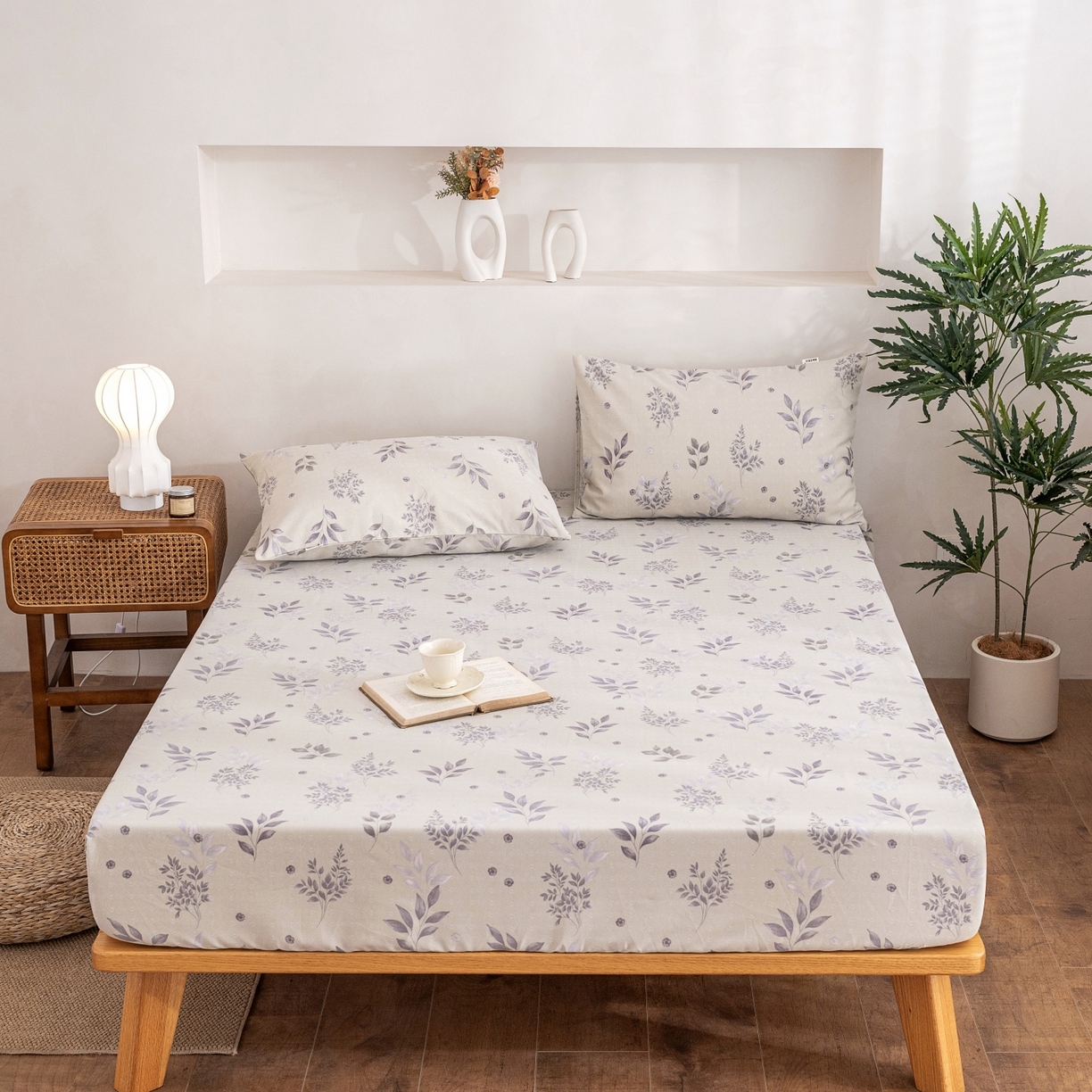 91家纺网 家纺一手货源 找家纺 棉乐町家居 2026春夏新款亚麻老粗布床笠 床笠单件 云荞