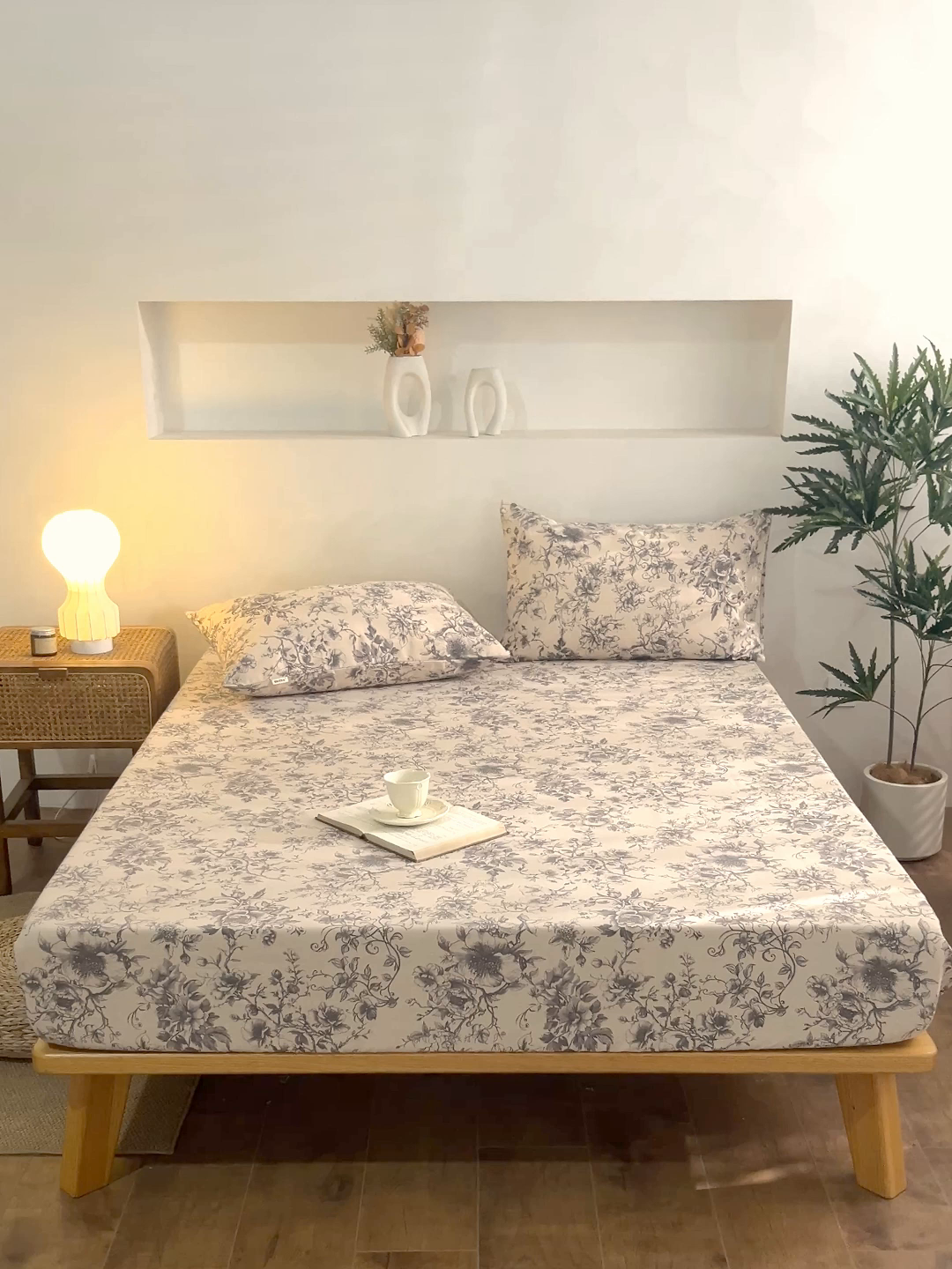 91家纺网 家纺一手货源 找家纺 棉乐町家居 2026春夏新款亚麻老粗布床笠 床笠单件 霜藤