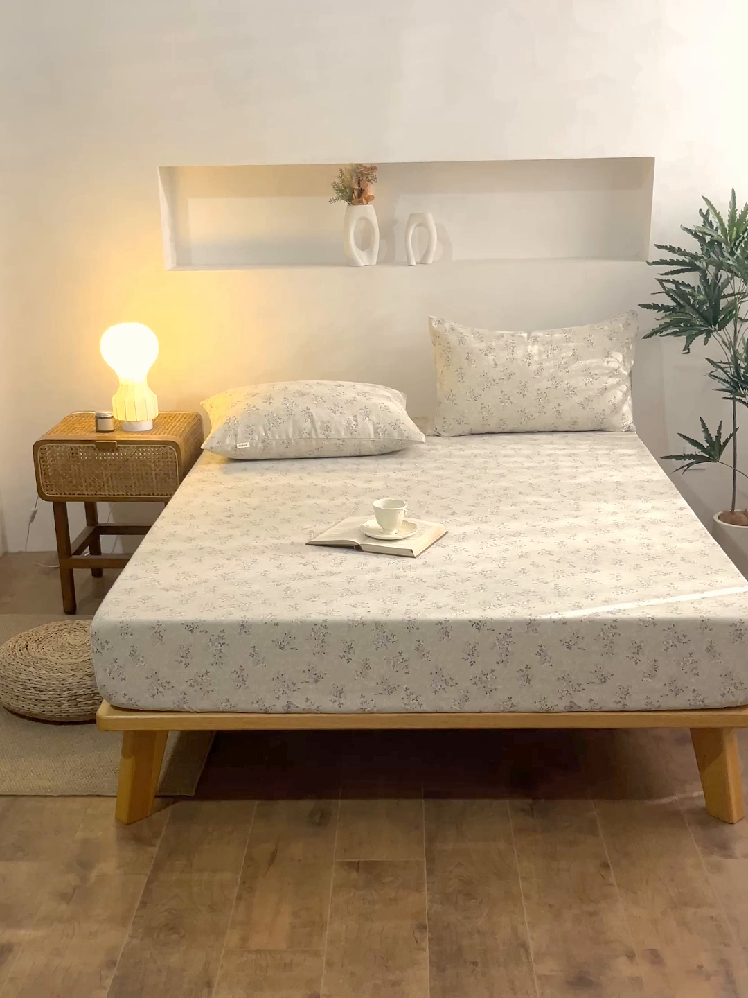 91家纺网 家纺一手货源 找家纺 棉乐町家居 2026春夏新款亚麻老粗布床笠 床笠单件 雾花