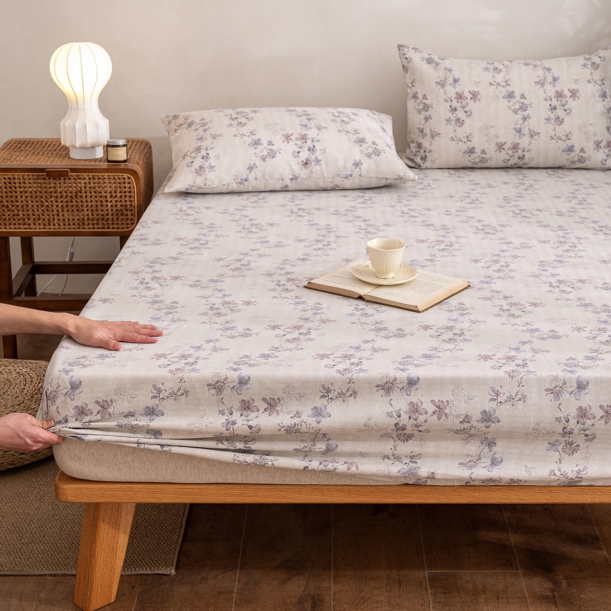 91家纺网 家纺一手货源 找家纺 （总）金泰莱 2026春夏新款亚麻老粗布床笠 床笠单件