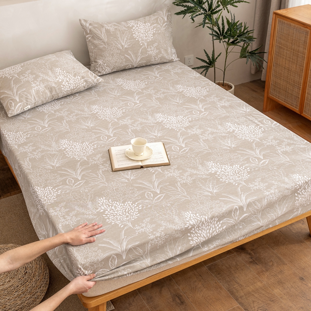 91家纺网 家纺一手货源 找家纺 （总）金泰莱 2026春夏新款亚麻老粗布床笠 床笠单件